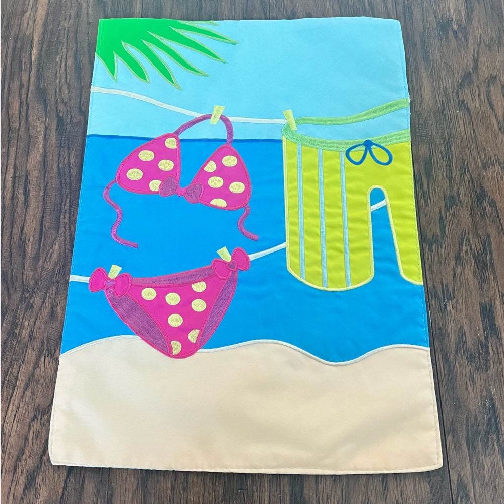 Evergreen enterprises beach swimsuit theme outdoor garden flag